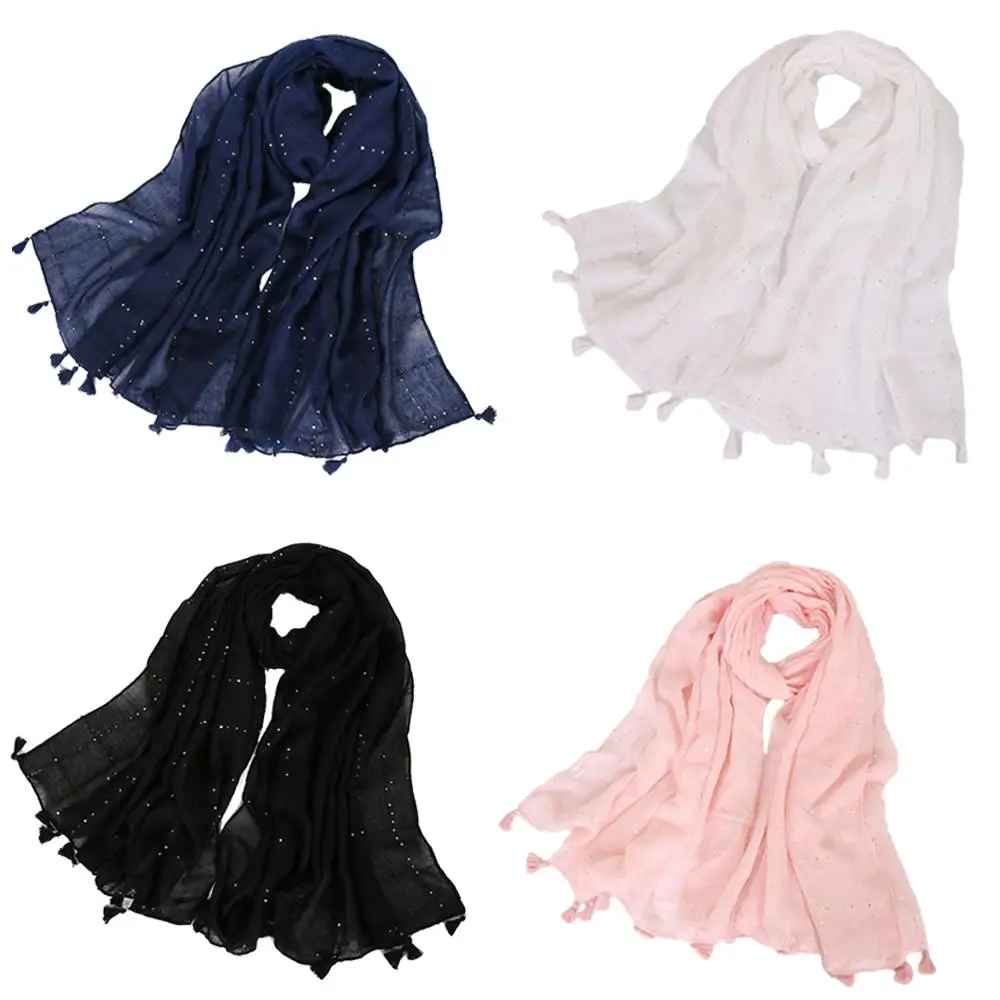 180*90CM Women Sequins Long Scarf Shawl Wrap Muslim Hijab Plaid Tartan Soft Cotton Pashmina Cape Tassel Large Poncho Fashion New
180*90CM Women Sequins Long Scarf Shawl Wrap Muslim Hijab Plaid Tartan Soft Cotton Pashmina Cape Tassel Large Poncho Fashion New