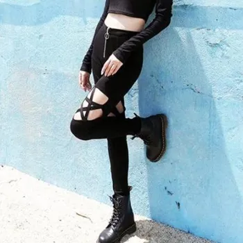 2018 New Zipper Hollow Out Star Pencil Pant Women Summer Slim Casual Pants Punk Style Female Gothic Punk Pants
2018 New Zipper Hollow Out Star Pencil Pant Women Summer Slim Casual Pants Punk Style Female Gothic Punk Pants