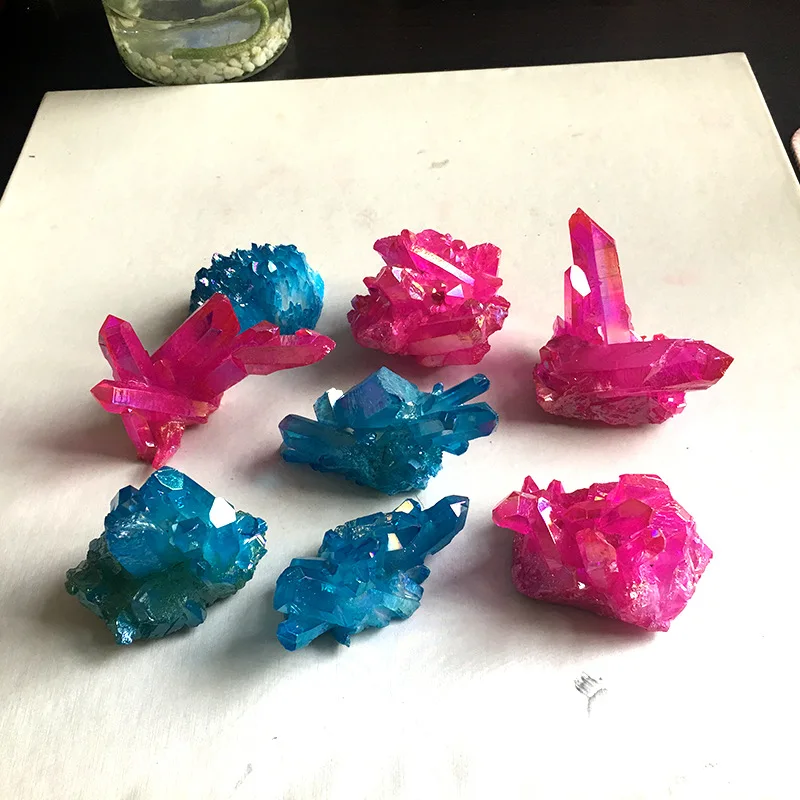 Natural electroplating rainbow rose blue crystal cluster crystal column degaussing crystal stone ornaments
Natural electroplating rainbow rose blue crystal cluster crystal column degaussing crystal stone ornaments