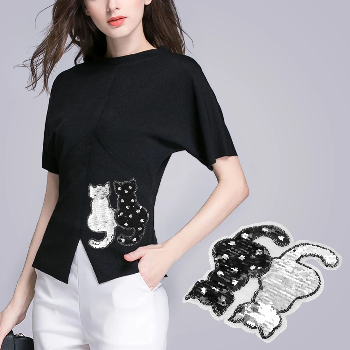 Sequins Patches For Clothing Cat Reversible Color Changing Sewing On Patches DIY Craft Supplies Accessories For T-Shirt Jeans
Sequins Patches For Clothing Cat Reversible Color Changing Sewing On Patches DIY Craft Supplies Accessories For T-Shirt Jeans
