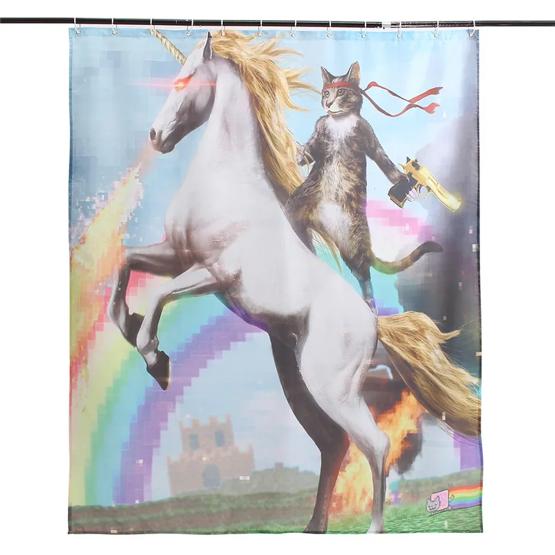 HOT Cartoon Funny Unicorn and Cat Polyester Fabric Waterproof Shower Curtain 150x180cm Bathroom Decor Gift
HOT Cartoon Funny Unicorn and Cat Polyester Fabric Waterproof Shower Curtain 150x180cm Bathroom Decor Gift