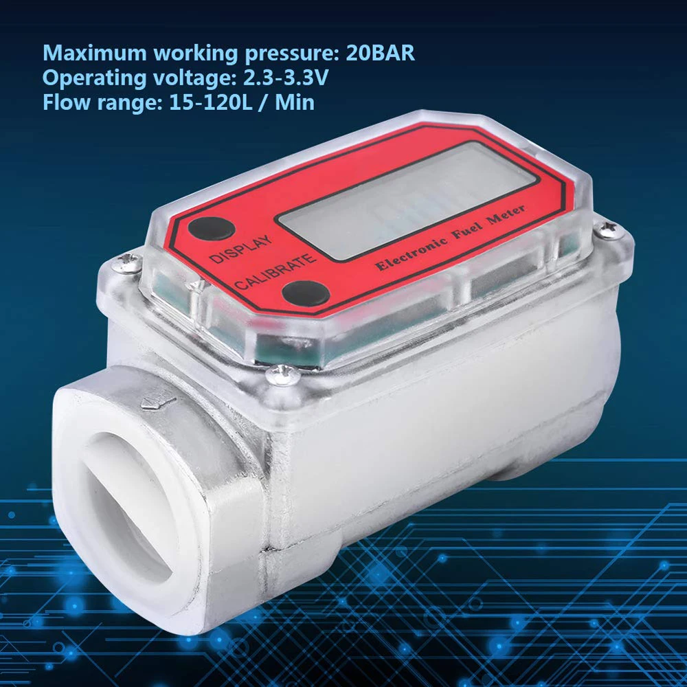 1“NPT Digital Turbine Flowmeter 15-120L Diesel Fuel Flow Tester NPT Indicator Sensor Counter Liquid Water Flow Measure Tools New
1“NPT Digital Turbine Flowmeter 15-120L Diesel Fuel Flow Tester NPT Indicator Sensor Counter Liquid Water Flow Measure Tools New