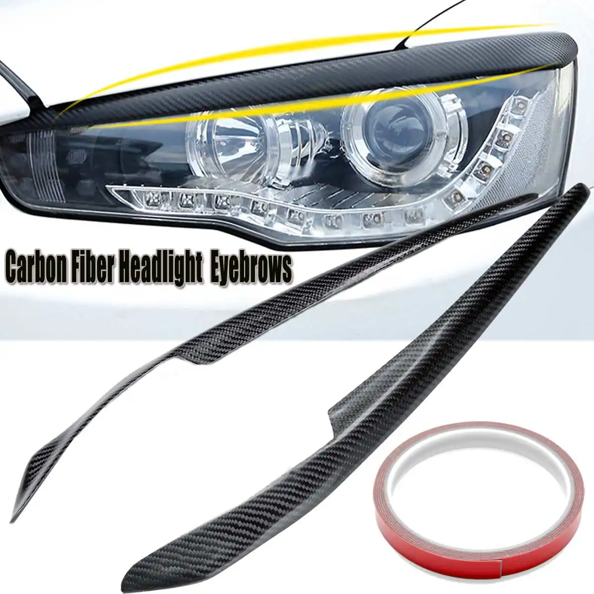 2pcs Car Headlight Eyelids Eyebrows Carbon Fiber Pattern for Mitsubishi Lancer EVO X 10 2008-2014 Car Styling
2pcs Car Headlight Eyelids Eyebrows Carbon Fiber Pattern for Mitsubishi Lancer EVO X 10 2008-2014 Car Styling