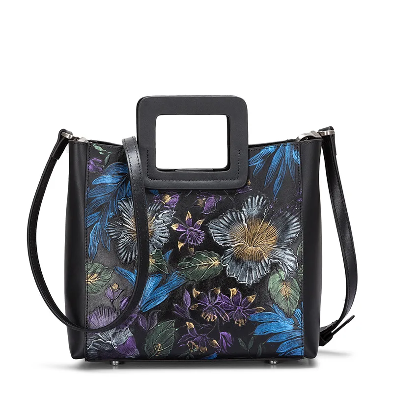 Genuine Leather Women Cross Body Handbag Tote Shopping Bags Floral Pattern High Quality Real Cowhide Shoulder Top Handle Bag
Genuine Leather Women Cross Body Handbag Tote Shopping Bags Floral Pattern High Quality Real Cowhide Shoulder Top Handle Bag