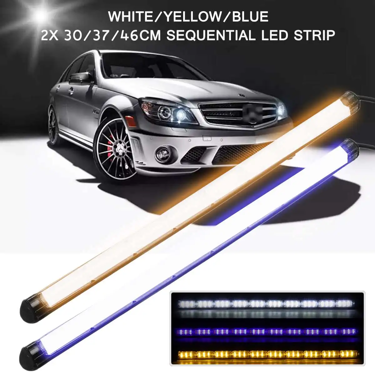 2x LED Car DRL Daytime Running Light Water Flowing Sequential Turn Signals Strip Light Indicator Lamp Headlight 30/37/46cm
2x LED Car DRL Daytime Running Light Water Flowing Sequential Turn Signals Strip Light Indicator Lamp Headlight 30/37/46cm