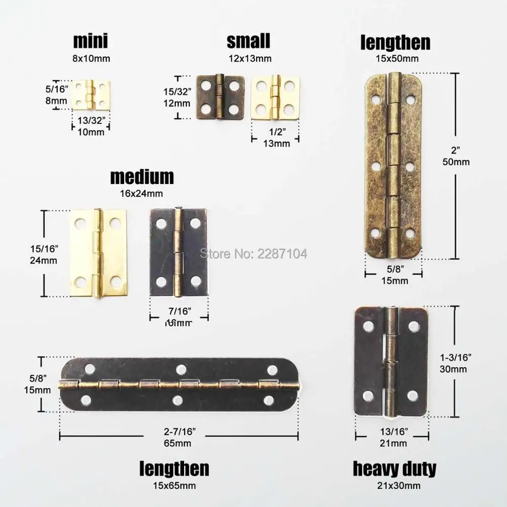 12pcs Mini Small Jewelry Chest Gift Wine Wooden Box Case Furniture Dollhouse Door Hinge with Screw 8x10 12x13 16x24 21x30mm
12pcs Mini Small Jewelry Chest Gift Wine Wooden Box Case Furniture Dollhouse Door Hinge with Screw 8x10 12x13 16x24 21x30mm