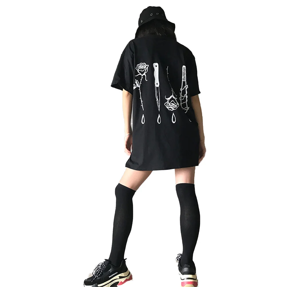 Black Harajuku T-Shirt Womens Short Sleeve Round Neck Rose Print Loose Punk Tee Shirts Tumblr Tops Cotton Summer Clothes XXL
Black Harajuku T-Shirt Womens Short Sleeve Round Neck Rose Print Loose Punk Tee Shirts Tumblr Tops Cotton Summer Clothes XXL