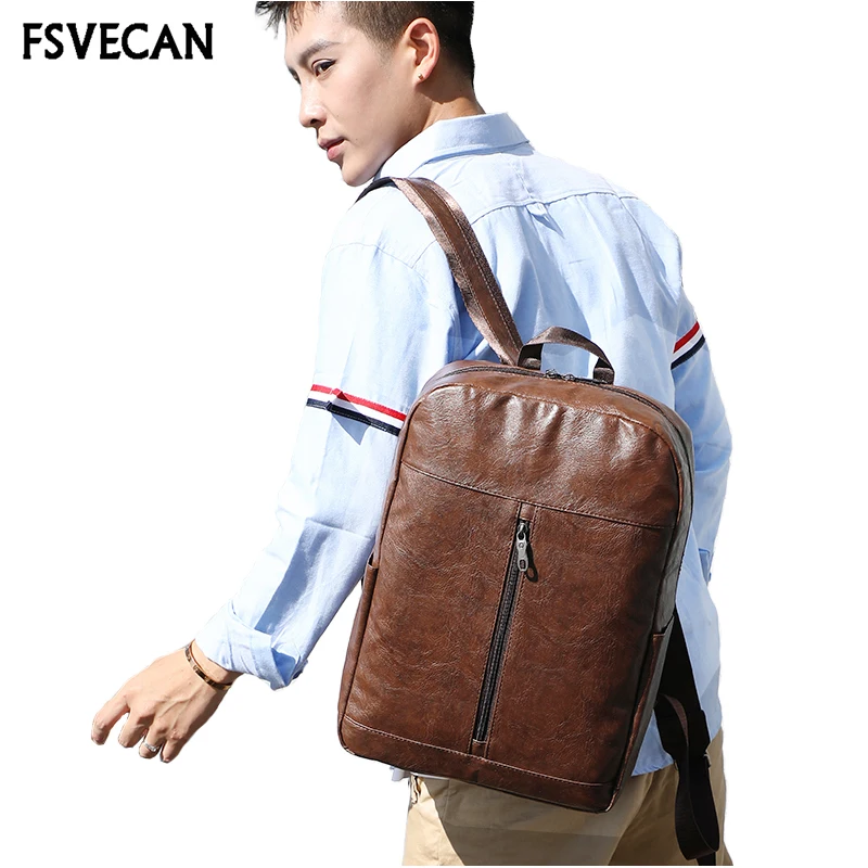 Fashion Men Backpack Laptop 15.6Inch Leather Anti Theft Waterproof Travel Backpack Brown School Backpacks For Male Women 2018
Fashion Men Backpack Laptop 15.6Inch Leather Anti Theft Waterproof Travel Backpack Brown School Backpacks For Male Women 2018
