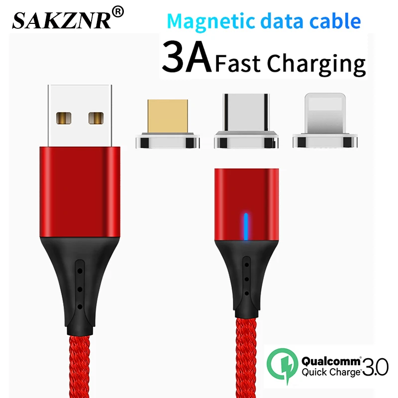Magnetic USB Cable For iphone X Xs Max Xr 7 3A Fast Charging Type C Micro USB Magnet Cable For Samsung S8 S9 Xiaomi Huawei Cable
Magnetic USB Cable For iphone X Xs Max Xr 7 3A Fast Charging Type C Micro USB Magnet Cable For Samsung S8 S9 Xiaomi Huawei Cable