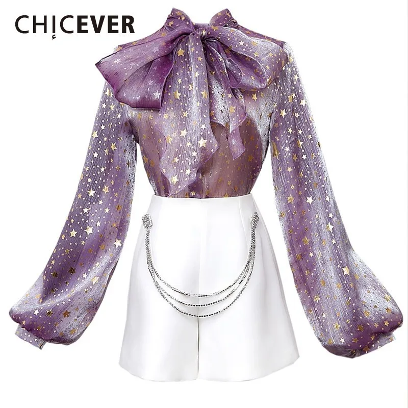 CHICEVER Summer Casual Star Print Lace Up Bow Women Shirt Stand Collar Lantern Sleeve Button Loose 2019 Korean Lady Clothing New
CHICEVER Summer Casual Star Print Lace Up Bow Women Shirt Stand Collar Lantern Sleeve Button Loose 2019 Korean Lady Clothing New
