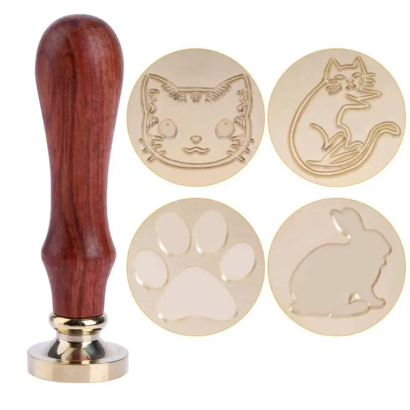 Retro Sealing Wax Stamp Cute Animal Cat Rabbit Ancient Antique Post Decorative Wooden Handle Seal Stamp Post Antique Stamp Gifts 
Retro Sealing Wax Stamp Cute Animal Cat Rabbit Ancient Antique Post Decorative Wooden Handle Seal Stamp Post Antique Stamp Gifts