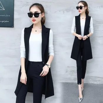#0703 2020 Summer Slim Grey Black Sleeveless Blazer Vest Fashion Long Cardigan Vest Sleeveless Coat Outerwear Waistcoat Female
#0703 2020 Summer Slim Grey Black Sleeveless Blazer Vest Fashion Long Cardigan Vest Sleeveless Coat Outerwear Waistcoat Female