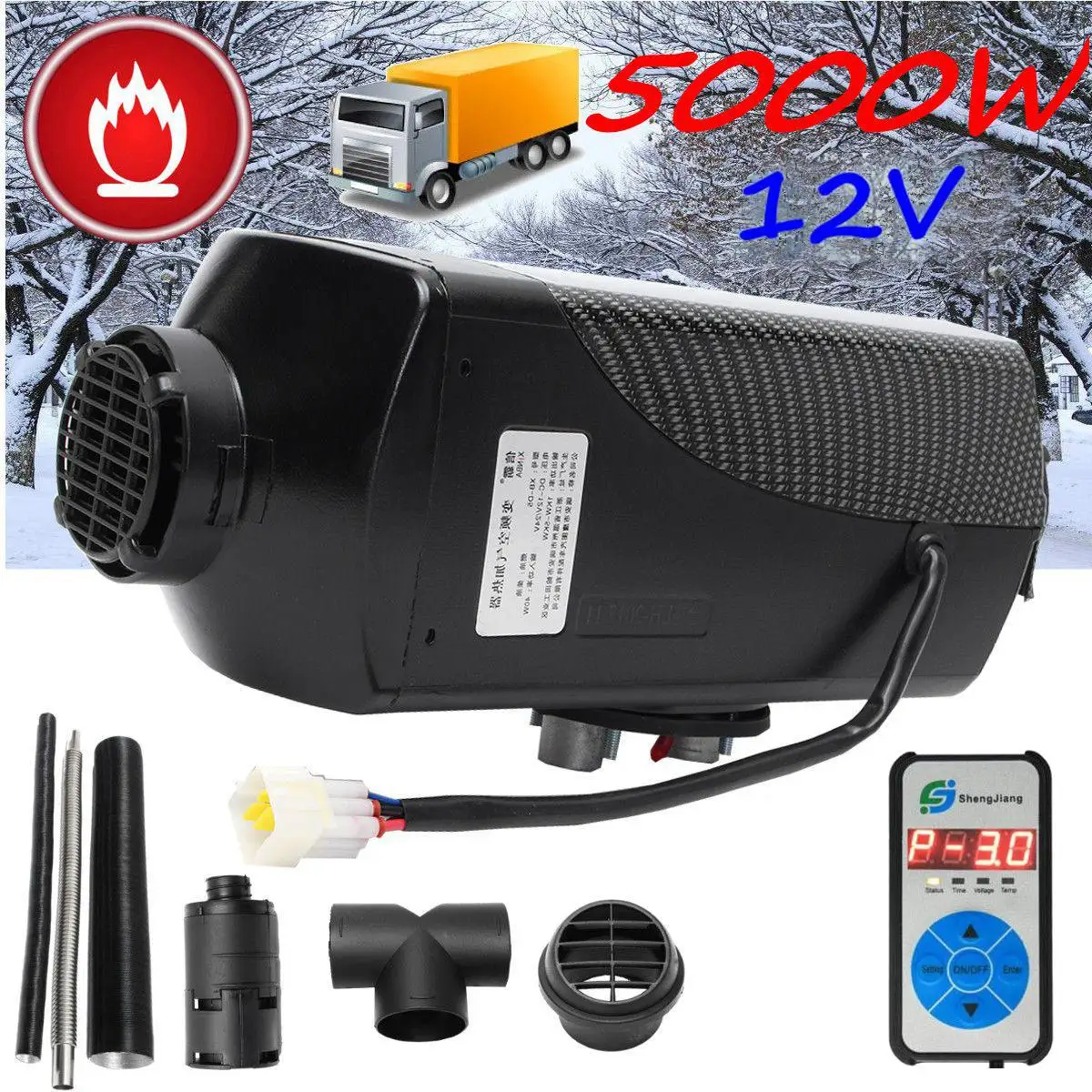 Car Heater 12V 5KW Diesels Air Parking Heater for RV, Motorhome Trailer, Trucks, Boats Digital Switch Silencer Muffler For Free
Car Heater 12V 5KW Diesels Air Parking Heater for RV, Motorhome Trailer, Trucks, Boats Digital Switch Silencer Muffler For Free