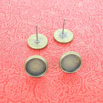 8mm Round Bezel Tray Stud Earrings Post Settings DIY Resin Dome Cabochons Jewelry Findings Making Antique Bronze tone Wholesale
8mm Round Bezel Tray Stud Earrings Post Settings DIY Resin Dome Cabochons Jewelry Findings Making Antique Bronze tone Wholesale