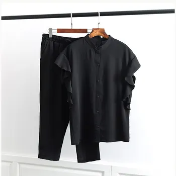 2019 Plus Size Women Two-Piece Set Summer Casual Ruffle Tops Women Set Fashion Loose Chiffon Blouses Pants Set
2019 Plus Size Women Two-Piece Set Summer Casual Ruffle Tops Women Set Fashion Loose Chiffon Blouses Pants Set
