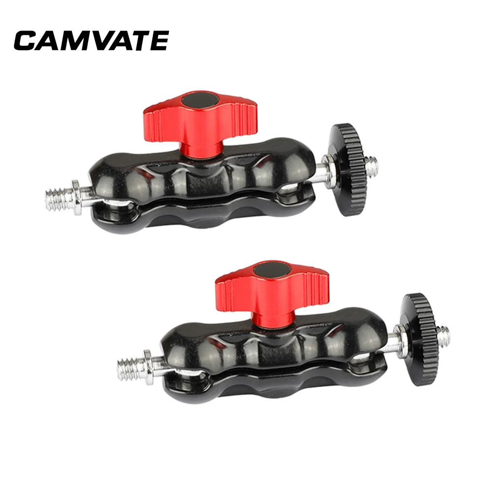CAMVATE Versatile 1/4"-20 Mini Ball Head Extension Arm Red Knob (2 Pieces) C2079
CAMVATE Versatile 1/4"-20 Mini Ball Head Extension Arm Red Knob (2 Pieces) C2079