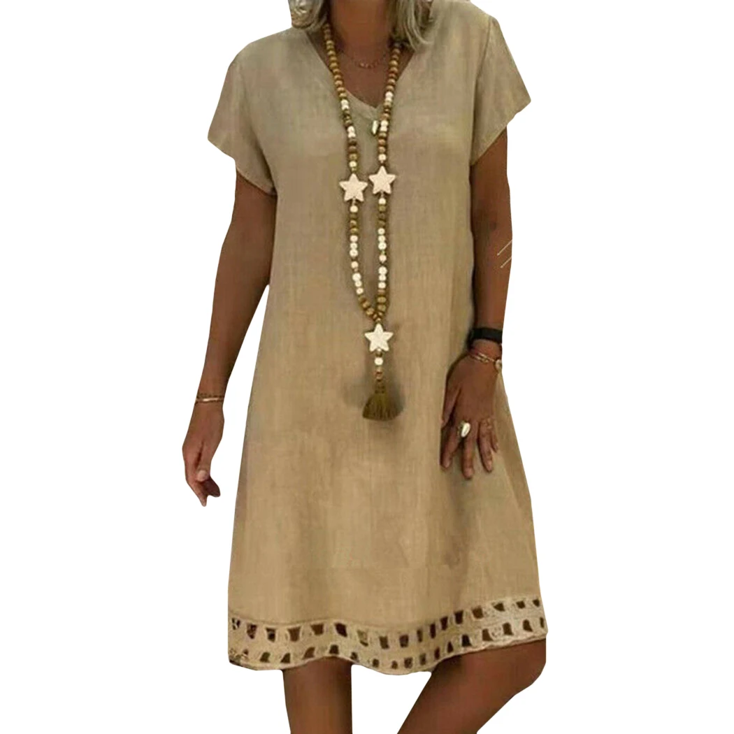 Vintage Hollow Out Dress Plus Size 2019 New Women Summer Style Vestido T-shirt Cotton Linen Casual Ladies Loose Dresses Feminino
Vintage Hollow Out Dress Plus Size 2019 New Women Summer Style Vestido T-shirt Cotton Linen Casual Ladies Loose Dresses Feminino