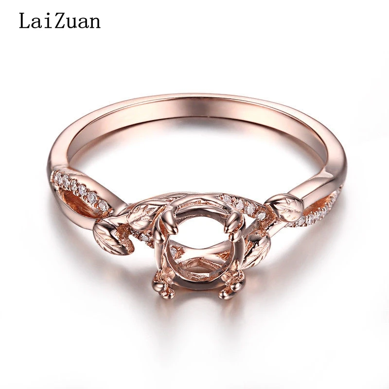 LaiZuan Solid 14K Rose Gold Round Cut 6.5mm 0.1CT 100% Genuine Diamonds Semi Mount Engagement Ring Setting Women Elegant Jewelry
LaiZuan Solid 14K Rose Gold Round Cut 6.5mm 0.1CT 100% Genuine Diamonds Semi Mount Engagement Ring Setting Women Elegant Jewelry