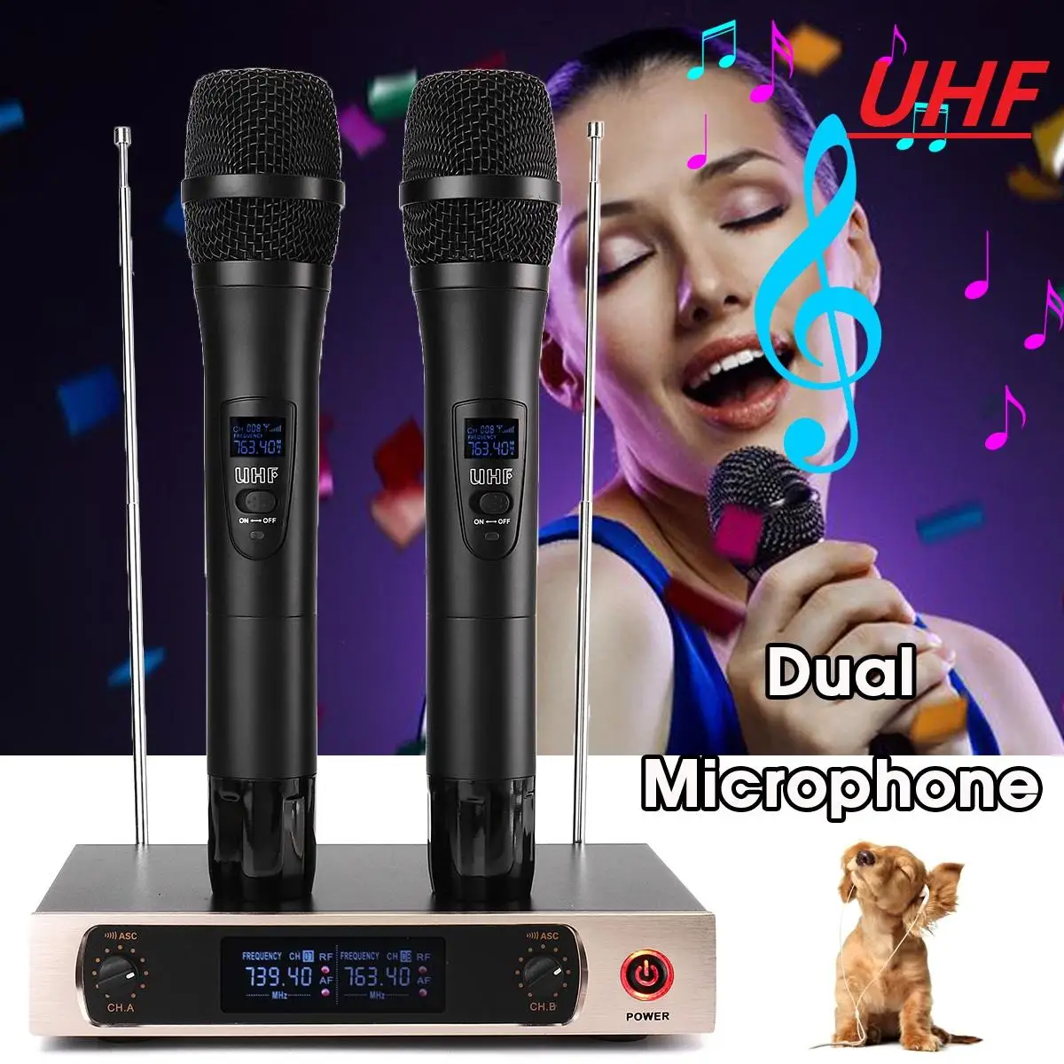 LEORY 2 Colors Dual Handheld VHF Wireless Microphones Dynamic For Karaoke KTV Party Speech Performances Conference
LEORY 2 Colors Dual Handheld VHF Wireless Microphones Dynamic For Karaoke KTV Party Speech Performances Conference