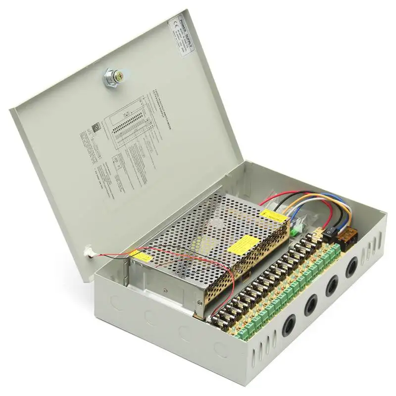 AC 110V-220V To DC12V 18 Channel 20A 240W LED Power Supply Distribution Box CCTV Security Surveillance Camera
AC 110V-220V To DC12V 18 Channel 20A 240W LED Power Supply Distribution Box CCTV Security Surveillance Camera