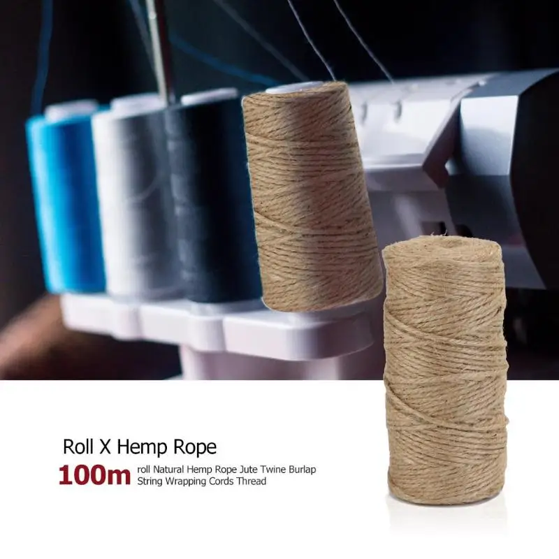 100m/roll Natural Hemp Rope Jute Twine Burlap String Party Wedding Gift Wrapping Cords Thread DIY Scrapbooking Craft Sewing Tool
100m/roll Natural Hemp Rope Jute Twine Burlap String Party Wedding Gift Wrapping Cords Thread DIY Scrapbooking Craft Sewing Tool