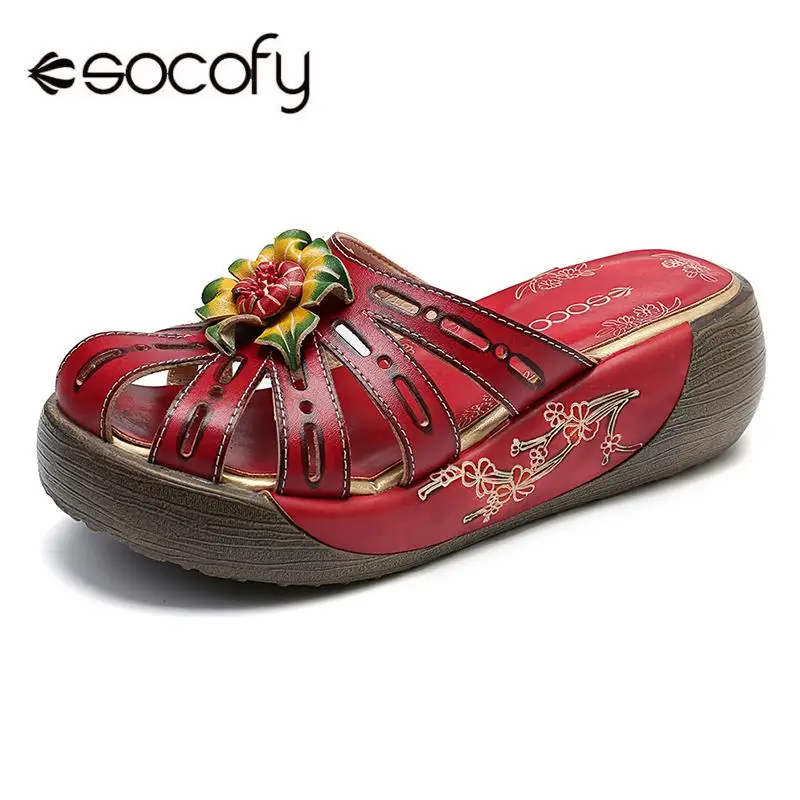 SOCOFY Retro Hollow Genuine Leather Hand Painted Floral Wood Grain Platform Daily Sandals Summer Casual Women Flat Shoes New
SOCOFY Retro Hollow Genuine Leather Hand Painted Floral Wood Grain Platform Daily Sandals Summer Casual Women Flat Shoes New