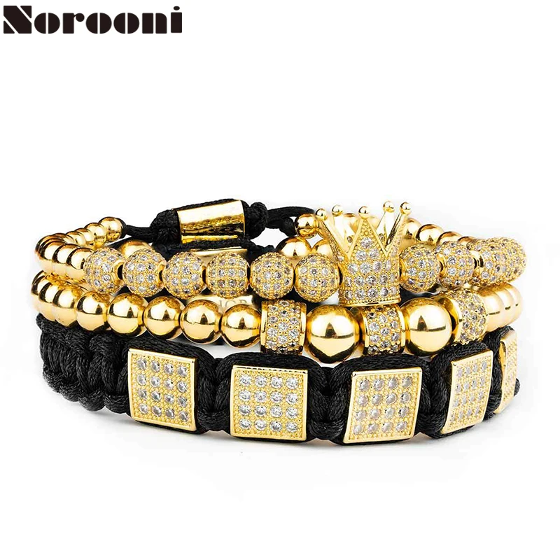 3pcs/set Men's Jewelry Crown Charm Studded Zircon Men's Couple Bracelet Lace Bead Bracelet Men's Bracelet Women's Bracelet
3pcs/set Men's Jewelry Crown Charm Studded Zircon Men's Couple Bracelet Lace Bead Bracelet Men's Bracelet Women's Bracelet