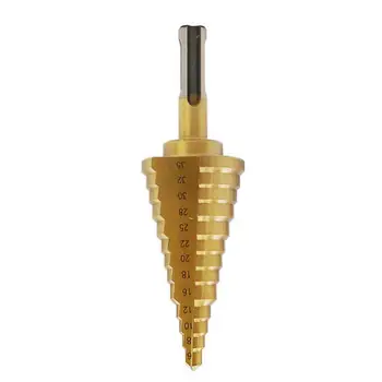 1/4" Hex Shank HSS Step Drill Bit 6mm to 35mm Two Pit Two Groove Straight Groove Pagoda Bits Bench Drilling Tap Tools 
1/4" Hex Shank HSS Step Drill Bit 6mm to 35mm Two Pit Two Groove Straight Groove Pagoda Bits Bench Drilling Tap Tools