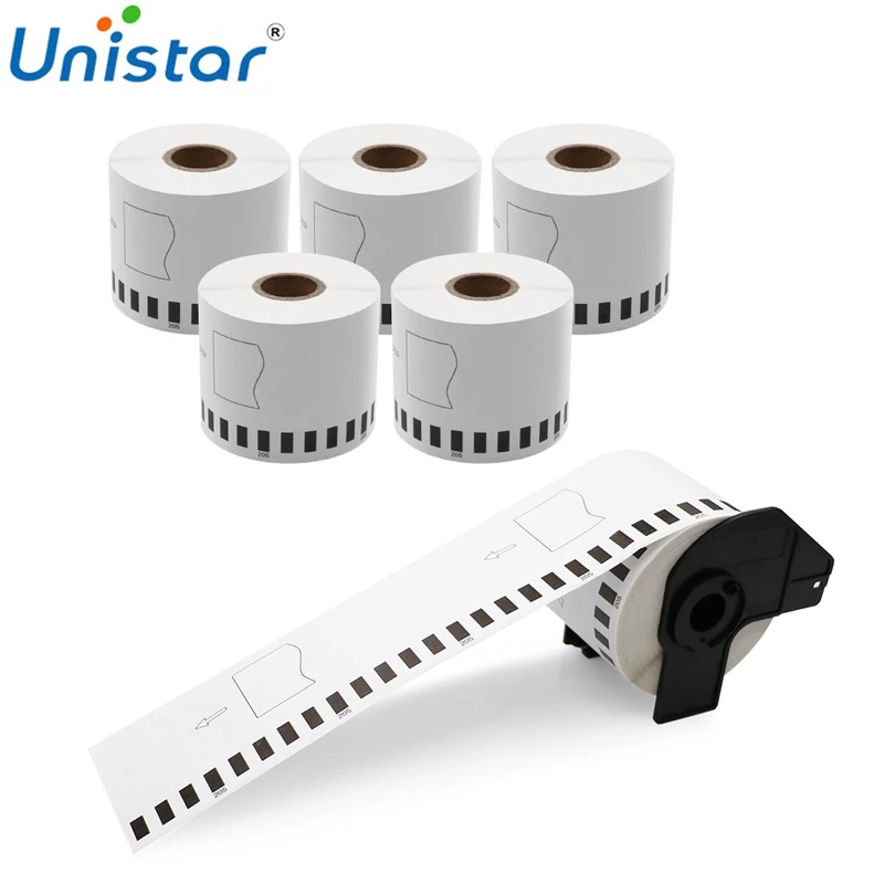 Unistar 5 Rolls DK-22205 Shipping Labels Compatible for Brother Thermal Paper 62mm with Refillable Cartridge DK2205 DK22205
Unistar 5 Rolls DK-22205 Shipping Labels Compatible for Brother Thermal Paper 62mm with Refillable Cartridge DK2205 DK22205