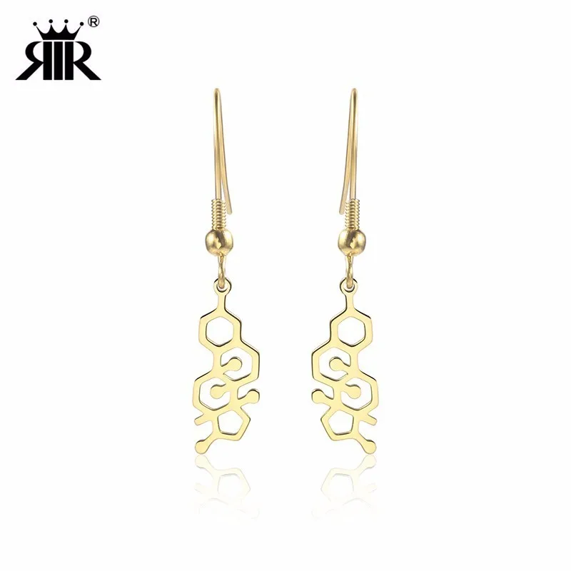 RIR Fashion Golden Stainless Steel Chemical Structure Molecular Earrings Scientist Doctor Nurse Best Jewelry Gift
RIR Fashion Golden Stainless Steel Chemical Structure Molecular Earrings Scientist Doctor Nurse Best Jewelry Gift