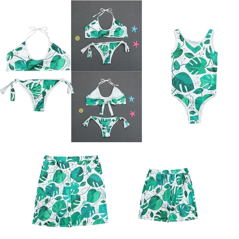 2019 летнее семейное бикини maillot de bain с необычным принтом для женщин мужчин детей