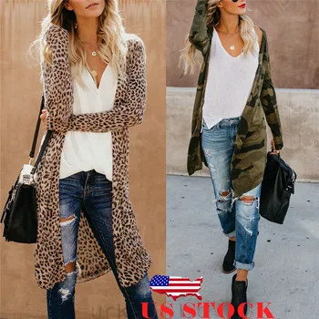 2019 Women Loose Long Sleeve Cardigan Leopard Kimono Shawl Tops Blouse Coat Jacket Overcoat Outwear
2019 Women Loose Long Sleeve Cardigan Leopard Kimono Shawl Tops Blouse Coat Jacket Overcoat Outwear