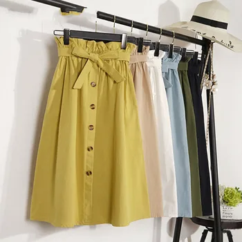 2019 Summer New Fashion Women High Waist Skirt Female Pleated Button Pleated A-Line Elegant Bow Skirts Vestidos
2019 Summer New Fashion Women High Waist Skirt Female Pleated Button Pleated A-Line Elegant Bow Skirts Vestidos