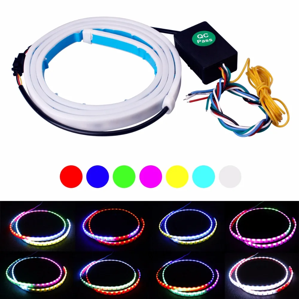 1.2m Flowing Car LED Strip Light Auto Tail Dynamic Streamer Flash License Plate Lamp for Peugeot 206 Passat b6 Golf 5 Universal
1.2m Flowing Car LED Strip Light Auto Tail Dynamic Streamer Flash License Plate Lamp for Peugeot 206 Passat b6 Golf 5 Universal