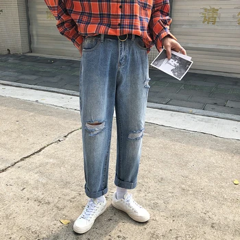 2019 Summer Men's New Pattern Trend Wash Holes Baggy Homme Classic Jeans Blue Casual Pants Male Loose Biker Denim Trousers S-2XL
2019 Summer Men's New Pattern Trend Wash Holes Baggy Homme Classic Jeans Blue Casual Pants Male Loose Biker Denim Trousers S-2XL