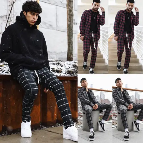 Cool Mens Plaid Elastic Waist Sport Pencil Pants Gray Green Red Plaid Trousers Tracksuit Fitness Workout Joggers Gym Sweatpants
Cool Mens Plaid Elastic Waist Sport Pencil Pants Gray Green Red Plaid Trousers Tracksuit Fitness Workout Joggers Gym Sweatpants