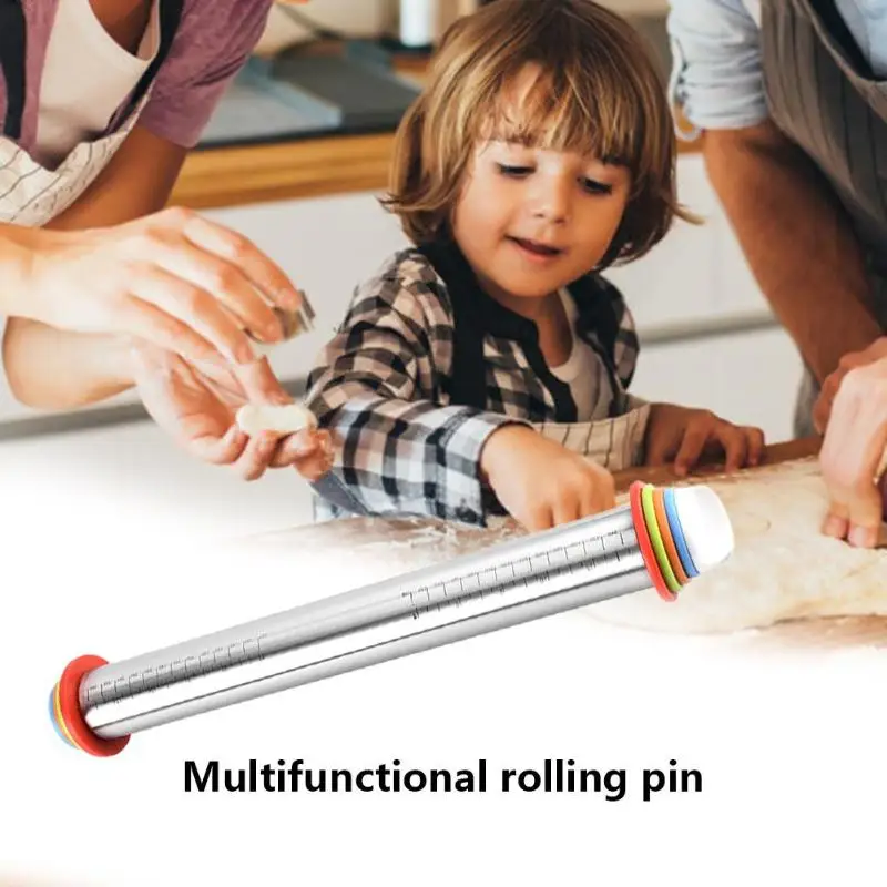 Stainless Steel Rolling Pin Dough Mat Dough Roller Adjustable Flour Stick Adjusting Thickness Rolling Pin Kitchen Tool New
Stainless Steel Rolling Pin Dough Mat Dough Roller Adjustable Flour Stick Adjusting Thickness Rolling Pin Kitchen Tool New