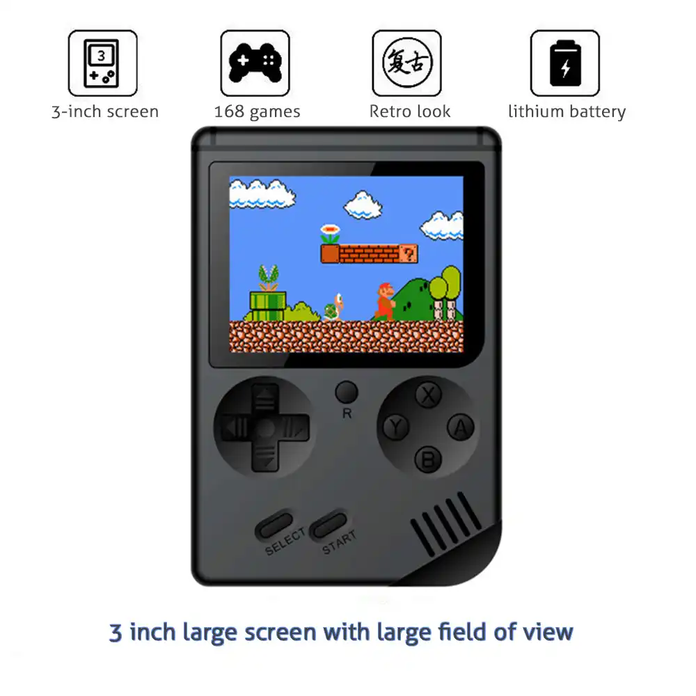 retro mini portable handheld game player 168 classic games 3.