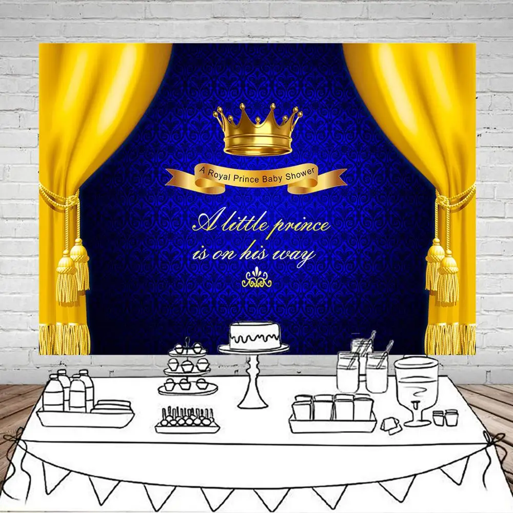 Royal Baby Shower Backdrop Newborn Yellow Curtain Prince Crown Background Party Decor Photo Studio Props dn152
Royal Baby Shower Backdrop Newborn Yellow Curtain Prince Crown Background Party Decor Photo Studio Props dn152
