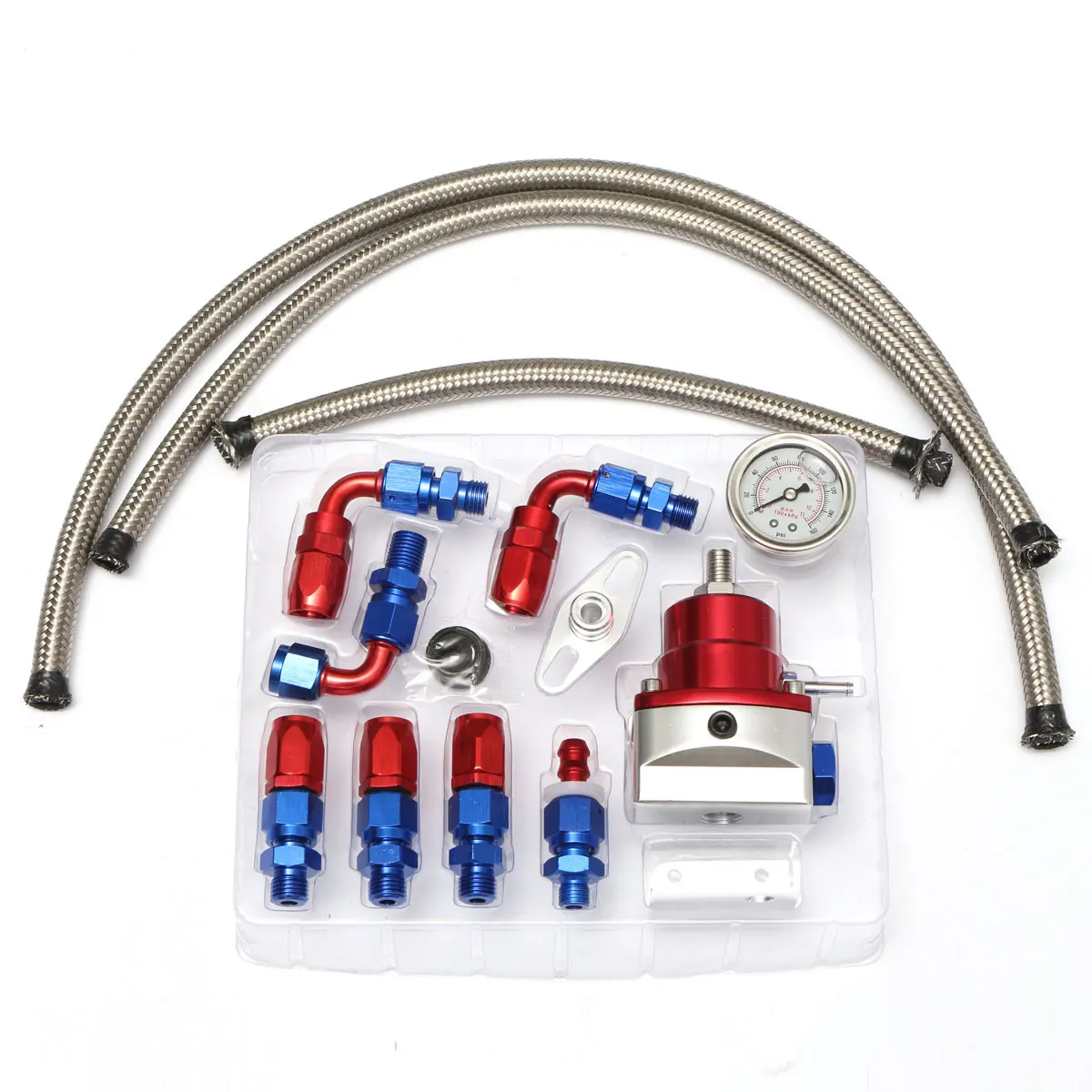 UniversaL Adjustable Fuel Pressure Regulator Kit 160PSI Oil Gauge Hose Fitting Kit -6AN Size
UniversaL Adjustable Fuel Pressure Regulator Kit 160PSI Oil Gauge Hose Fitting Kit -6AN Size
