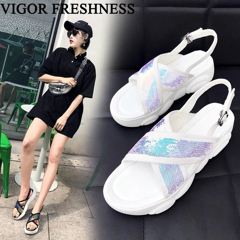 VIGOR FRESHNESS Sandals Summer Women Shoes Bling Flat Sandals Light Weight Sneakers Woman Shoes 45 46 Bear Sole Sneakers MY263
VIGOR FRESHNESS Sandals Summer Women Shoes Bling Flat Sandals Light Weight Sneakers Woman Shoes 45 46 Bear Sole Sneakers MY263