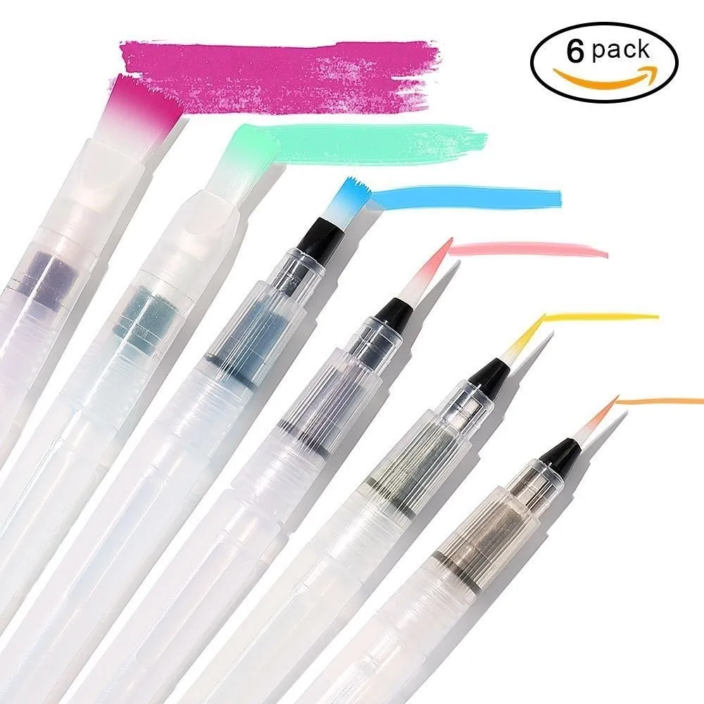 6 Pcs Watercolor Pens Can Be Filled With Aviator Nylon Paint Brush Water Color Pen Pencil Ink Soft Pen Painting Art Supplies
6 Pcs Watercolor Pens Can Be Filled With Aviator Nylon Paint Brush Water Color Pen Pencil Ink Soft Pen Painting Art Supplies