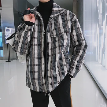 Winter Jacket Men Fashion Retro Plaid Print Short Woolen Coat Man Streetwear Hip Hop Loose Trend Wild Bomber Jacket Male Clothes
Winter Jacket Men Fashion Retro Plaid Print Short Woolen Coat Man Streetwear Hip Hop Loose Trend Wild Bomber Jacket Male Clothes
