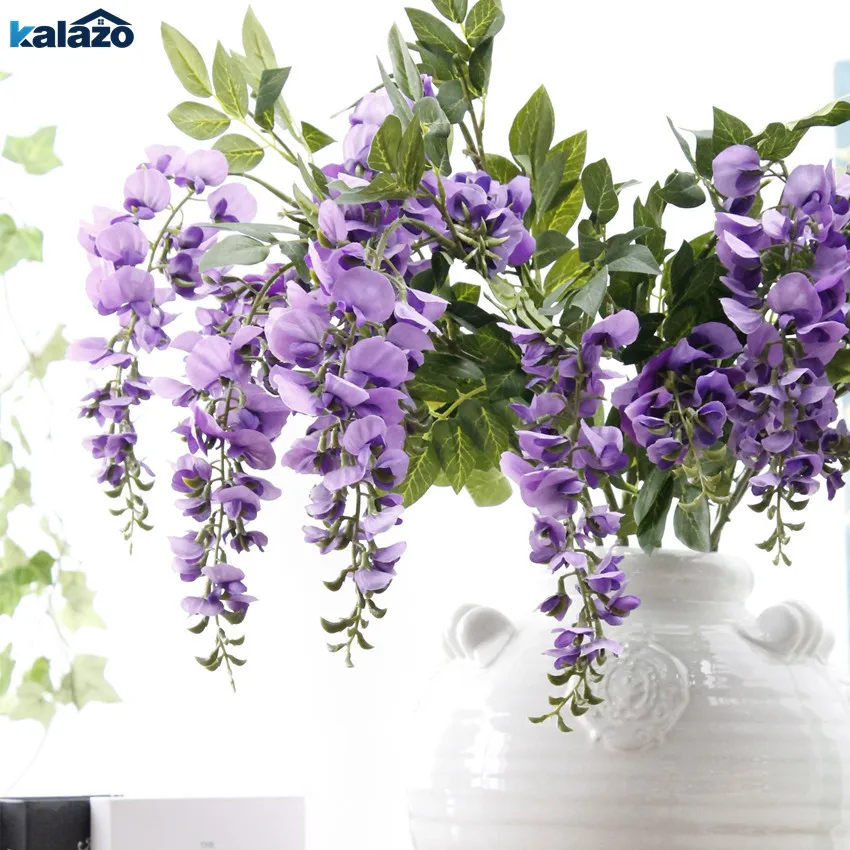 1 pcs Wisteria Violet flower branches Pea Blossom flores wedding birthday party ornament home decorations 
1 pcs Wisteria Violet flower branches Pea Blossom flores wedding birthday party ornament home decorations