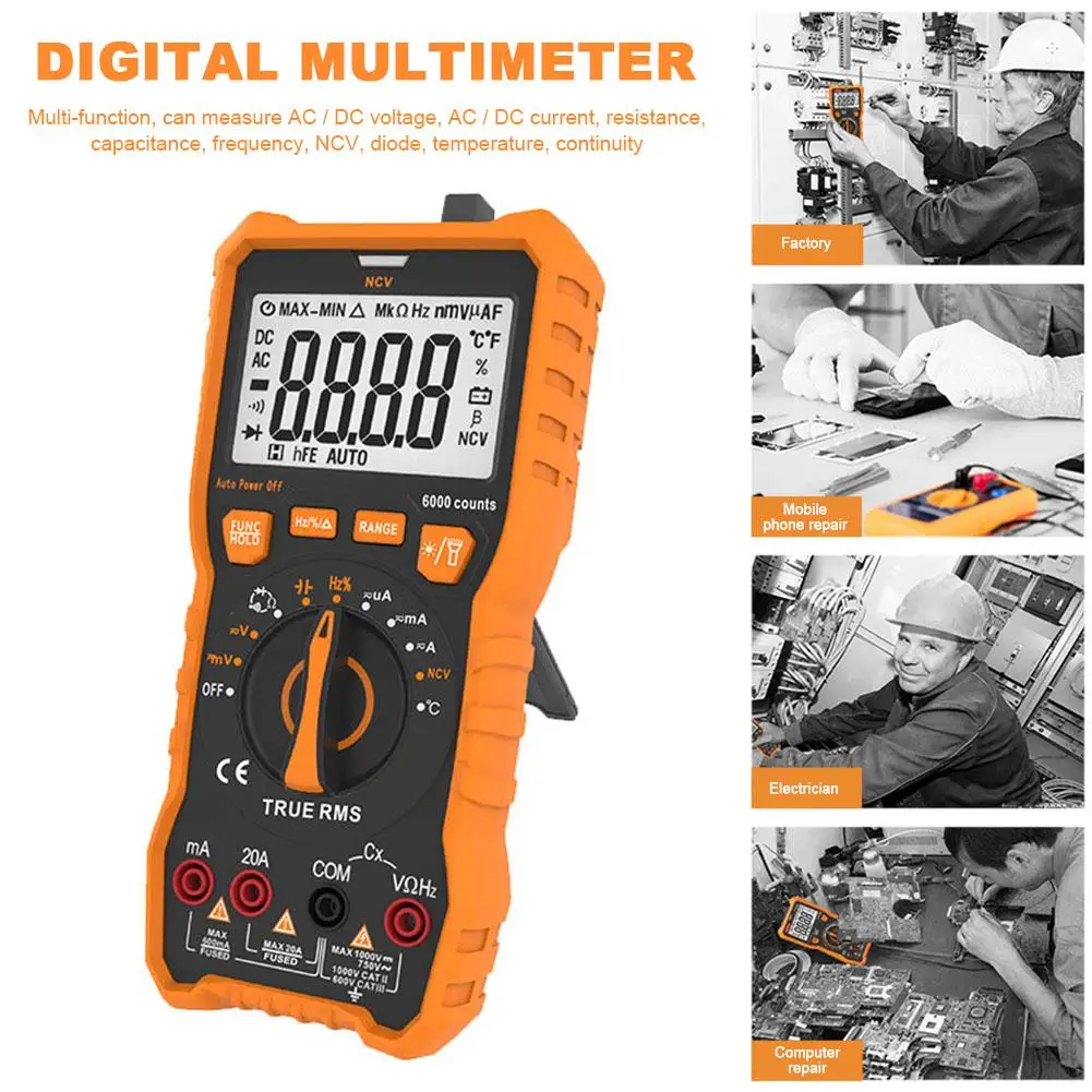 Digital Multimeter High Precision Automatic Universal Meter Electrician Voltmeter Household Current Meter T28B
Digital Multimeter High Precision Automatic Universal Meter Electrician Voltmeter Household Current Meter T28B