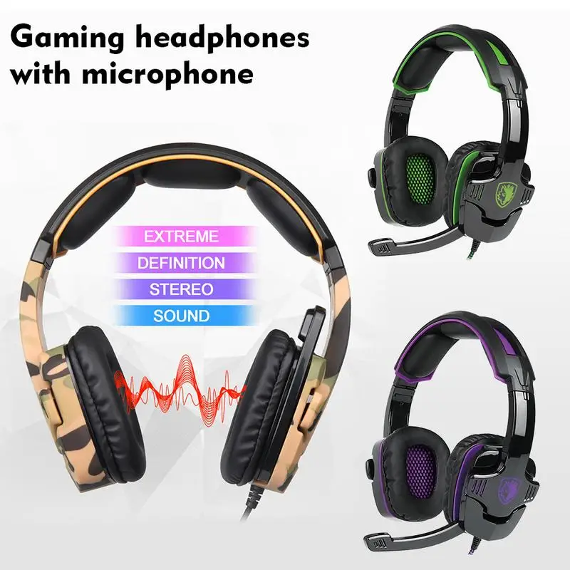Gaming Headset Subwoofer Headphone With High-quality Microphone Portable Compatible With Phones Tablets PS4 Desktop Computer
Gaming Headset Subwoofer Headphone With High-quality Microphone Portable Compatible With Phones Tablets PS4 Desktop Computer