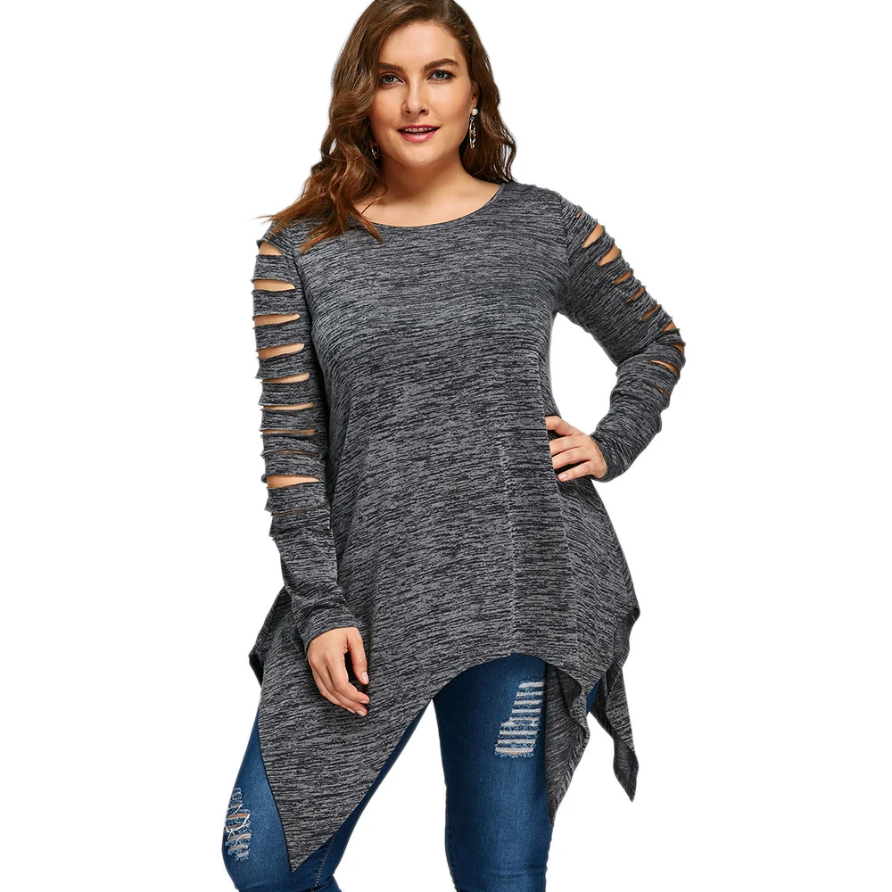 Wipalo 2018 Plus Size T-Shirts Women T Shirts Casual Long Sleeves Winter Marled Ripped Sleeve Handkerchief Long Ladies Tops
Wipalo 2018 Plus Size T-Shirts Women T Shirts Casual Long Sleeves Winter Marled Ripped Sleeve Handkerchief Long Ladies Tops
