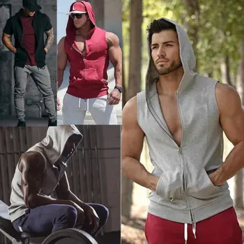 HIRIGIN Newest Mens Bodybuilding Stringer Workout Active Zipper Hoodie Tank Tops Fitness Hooded Coat Shirt Vest
HIRIGIN Newest Mens Bodybuilding Stringer Workout Active Zipper Hoodie Tank Tops Fitness Hooded Coat Shirt Vest