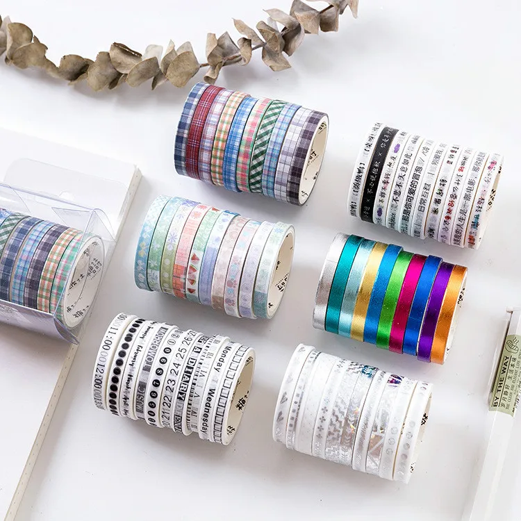 10Rolls/Set Slim Kawaii Japanese Stationery Laser Scrapbooking Foil Washi Tape Masking Tape Decorations for Stationery Supplies
10Rolls/Set Slim Kawaii Japanese Stationery Laser Scrapbooking Foil Washi Tape Masking Tape Decorations for Stationery Supplies