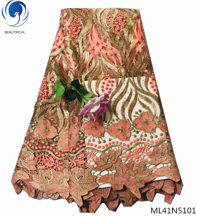 Beautifical french tulle lace fabrics 2019 high quality net laces fabric with beads and stones for women 5yards/lot ML41N51
Beautifical french tulle lace fabrics 2019 high quality net laces fabric with beads and stones for women 5yards/lot ML41N51